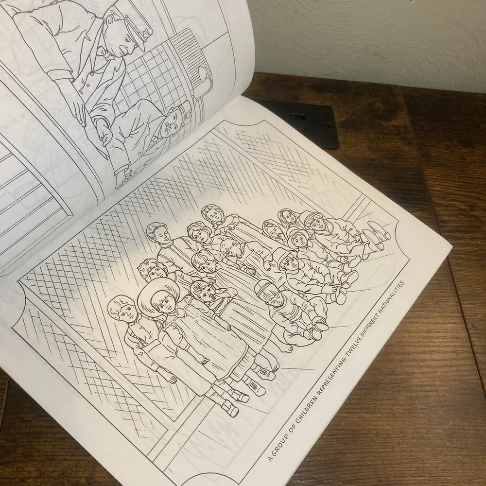 Vintage Coloring Book Ellis Island‎ American Immigration History Nationalities